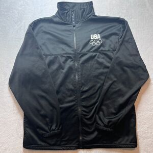 Vintage Team USA Committee Jacket Full Zip Black Large Made In USA